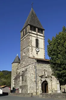 Pyrenees Atlantiques Prints: FRANCE. Saint-Etienne-de-Bagorry. Church. AISA/Everett Collection**US SALES ONLY**