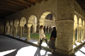 Midi Pyrenees Prints: FRANCE. Saint-Girons. Romanesque cloister of the Cathedral of Saint-Lizier (11th - 12th c)