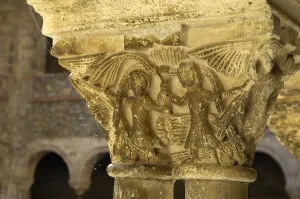Capital Prints: FRANCE. Saint-Girons. Romanesque cloister of the Cathedral of Saint-Lizier (11th - 12th c)
