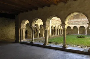 Midi Pyrenees Prints: FRANCE. Saint-Girons. Romanesque cloister of the Cathedral of Saint-Lizier (11th - 12th c)