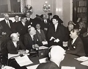 Leading Prints: Frances Perkins, Sec. of Labor testifying before Joint Education and Labor Committee