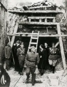 Francisco 1892 1975 Prints: Francisco Franco visiting the works of Valle de los Cados (Valley of the Fallen)
