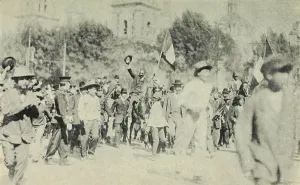 Mexico Prints: Francisco Madero, Mexican revolutionary leader enters Mexico City in triumph on June 7