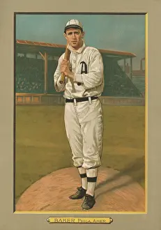 American League Prints: Frank Baker 1911 baseball card published when Frank played with the Philadelphia Athletics (BSLOC_2018_3_170)