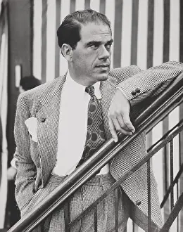Italian American Prints: Frank Capra, film director, aboard the SS Rex arriving from Italy to New York