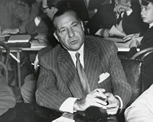Lcgr1501 Prints: Frank Costello testifying before a Senate Interstate and Foreign Commerce subcommittee investigating gambling