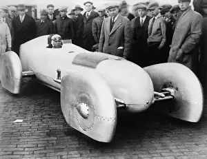 Automobiles Prints: Frank Lockhart in his new Stutz Blackhawk Special