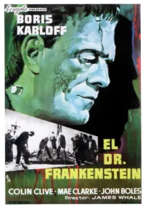 Frankenstein Prints: FRANKENSTEIN (aka EL DR. FRANKENSTEIN), top: Boris Karloff on Spanish poster art, 1931