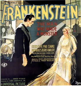 Classical Literature Prints: FRANKENSTEIN, Boris Karloff, Mae Clarke on six-sheet poster art, 1931