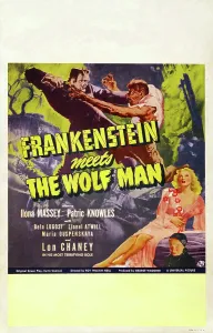 Massey Prints: FRANKENSTEIN MEETS THE WOLF MAN, US poster, Ilona Massey, Maria Ouspenskaya (bottom), 1943