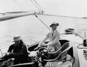 Sailor Prints: Franklin D. Roosevelt sailing at Campobello in 1906. (BSLOC_2013_6_23)