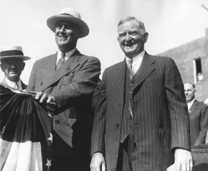 Running Mates Prints: Franklin Roosevelt campaigning with John Garner in Peekskill, New York. Aug. 14, 1932