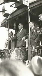 Whistle Stop Prints: Franklin Roosevelt campaigning for President in New Albany
