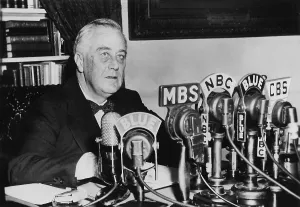 Lcgr1304 Prints: Franklin Roosevelt delivered his 1944 State of the Union address via a Fireside Chat