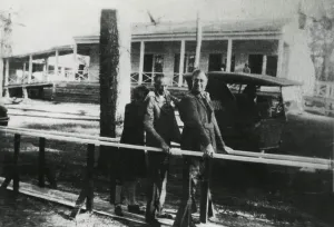 Physical Therapy Prints: Franklin Roosevelt exercising in the walking court at Warm Springs. 1928