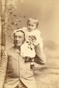 Fathers Prints: Franklin Roosevelt held by his father James Roosevelt 1828-1900