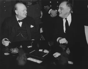 2013 Prints: Franklin Roosevelt and Winston Churchill at Casablanca Conference. Jan. 12-23, 1943