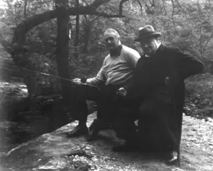 2013 Prints: Franklin Roosevelt and Winston Churchill fishing at Shangri-La, Maryland. May 1943