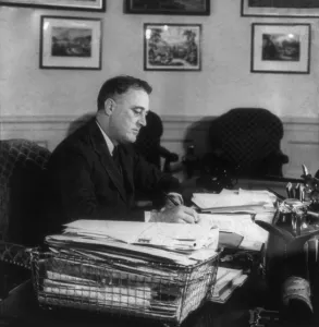 Papers Prints: Franklin Roosevelt, at work during his first term in office