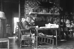 Cottage Prints: Franklin Roosevelt working at Warm Springs a few days before his death. Apr. 1945