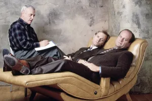 Kelsey Prints: FRASIER, from left: John Mahoney, David Hyde Pierce, Kelsey Grammer, 1993-2004