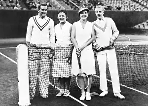 Tennis Prints: Fred Perry and Betty Nuthall (left) of Britain won the French Mixed Doubles Championship