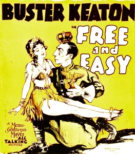 Crown Prints: FREE AND EASY, right: Buster Keaton on window card, 1930