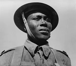 Colonial Troops Prints: A Free French infantryman, native of the Chad colony