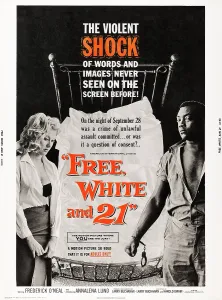 Seductress Prints: FREE, WHITE AND 21, US poster art, 1963
