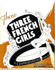 1930 Movies Prints: THREE FRENCH GIRLS, window card, 1930