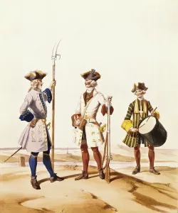 Aisagp4 Prints: French infantry soldiers (18th c.). Litography. AISA/Everett Collection**US SALES ONLY**