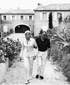 Georges Prints: French President and Claude Pompidou enjoy a stroll on the French Riviera