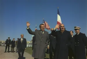 Georges Prints: French President Georges Pompidou with President Richard Nixon in Reykjav k Iceland May 31 1973