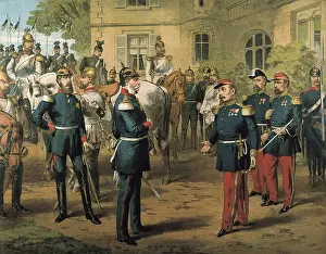 Litography Prints: French-Prussian War. Surrender of Sedan (2nd September 1870)