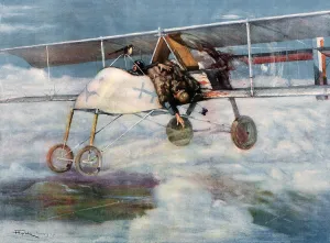Aviator Prints: French Sgt. Niox pilots to a safe landing while holding his dead comrade