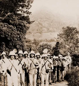 Death Prints: French soldiers, bound for the village of Morne Rouge