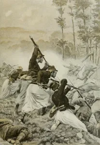 Algerians Prints: French Zouaves seizing a German trench during the first months of WW1