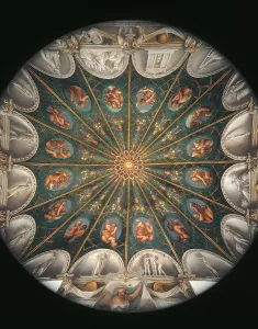 Emilia Romagna Prints: Frescoes in the Camera della Badessa at the Convent of St Paolo in Parma