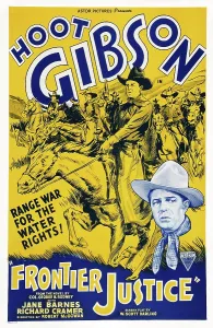 Hoot Prints: FRONTIER JUSTICE, US poster art, Hoot Gibson, 1936