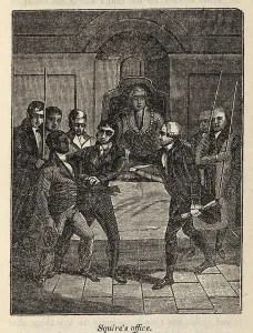 Cincinnati Prints: Fugitive slave Henry Bibb appears before a Judge in Cincinnati, Ohio