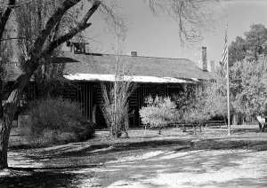 Images Dated 24th March 2008: Fuller Lodge, the mess hall and guest quarters at Los Alamos during the Manhattan Project