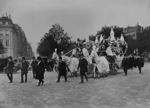 Walking Prints: Funeral hearse of two of Isadora Duncan's children of who died in a Paris auto accident