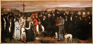 Crucifix Prints: Funeral at Ornans, by Gustave Courbet