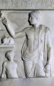 Cyprus Prints: Funeral Stele of a Young Boy. 410 BC
