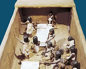 Qina Prints: Funerary model of a textile workshop