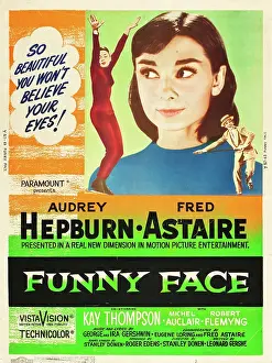 Images Dated 15th May 2013: FUNNY FACE, l-r: Audrey Hepburn, Fred Astaire on US poster art, 1957