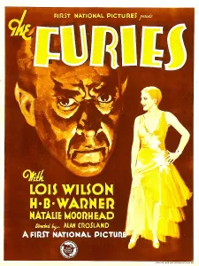 Warner Prints: THE FURIES, from left: H.B. Warner, Lois Wilson on window card, 1930
