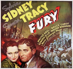 Sylvia Prints: FURY, l-r: Sylvia Sidney, Spencer Tracy on poster art, 1936