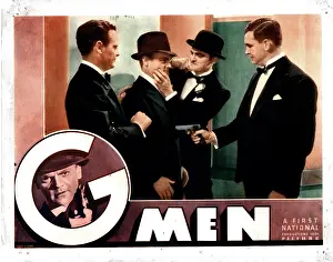 April Prints: G-MEN, bottom: James Cagney; top from left: Russell Hopton