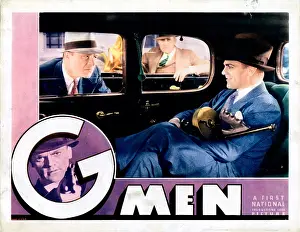 Automobile Prints: G-MEN, US lobbycard, from left: Robert Armstrong, James Cagney, 1935